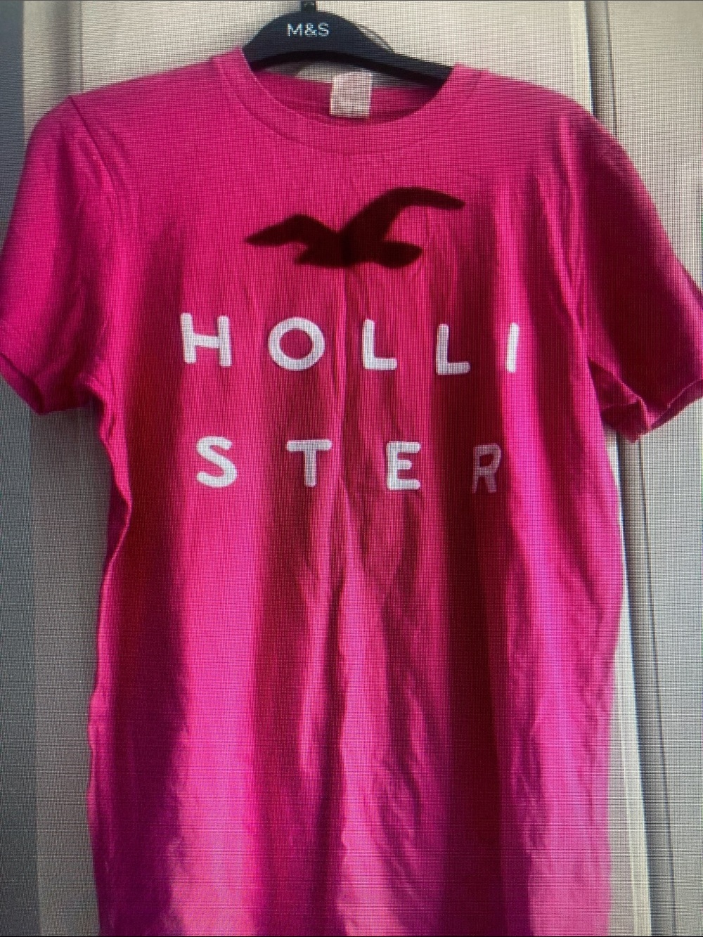 Hollister Bright Pink Logo Short Sleeve Tee